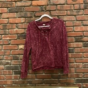 Red tie dye sweatshirt/long sleeve